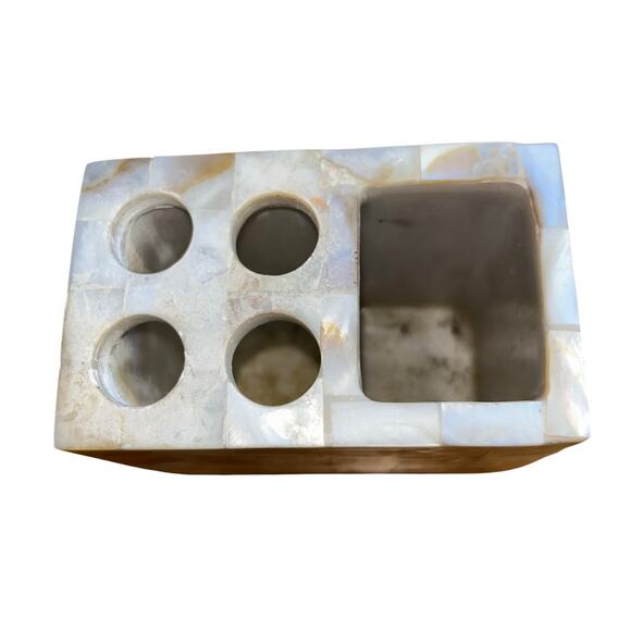 Capiz Mother of Pearl Toothbrush & toothpaste Holder Bed Bath & Beyond - Picture 2 of 11